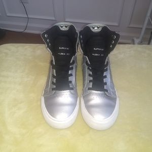 Silver Supra Shoes Kid's Size 4